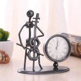 Iron Stainless Steel Small Table Clock Retro Personality Clock Birthday Gift, C61 Violin Clock, C62 Cello Clock, C63 Flute Clock, C64 Accordion Clock, C66 Trombone Clock, C67 French Horn Clock, C68 Guitar Clock, C69 Saxophone Clock, C70 Bes Clock