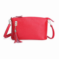 Ladies Fringed One-Shoulder Diagonal Bag Large-Capacity Casual Bag, Red, Navy Blue, Black, Brown, Deep Purple, Rose Red, Light Brown, Light Purple, Royal Blue