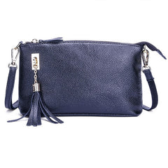 Ladies Fringed One-Shoulder Diagonal Bag Large-Capacity Casual Bag, Red, Navy Blue, Black, Brown, Deep Purple, Rose Red, Light Brown, Light Purple, Royal Blue