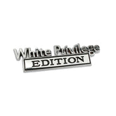 2 PCS Car Metal Leaf Board Car Logo White Privilege Edition Modified Car Body Sticker Sign, White Privilege