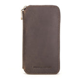 Contacts Family CF1114 Leather Watch Box Retro Crazy Horse Leather Zipper Couple Watch Bag, CF1114