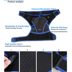 G06 Four-Direction Adjustable Pressure And Breathable Shoulder Pad Sports Protective Gear,Style:, Ordinary Version M (Black Blue), Ordinary Version L(Black Blue), Airbag Version M (Black Blue), Airbag Version L (Black And Blue), Ordinary Version M (Bla...