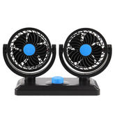 Car Fan Portable Mini Adjustable Car Double-Headed Electric Fan, USB Universal, 12V Cigarette Lighter, 24V Cigarette Lighter