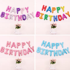 2 PCS 16 Inch Happy Birthday Letter Aluminum Film Balloon Birthday Party Decoration Specification: