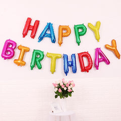 2 PCS 16 Inch Happy Birthday Letter Aluminum Film Balloon Birthday Party Decoration Specification: