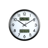 13 Inch Dual-screen LED Display Wall Clock Living Room Temperature And Humidity Calendar Multi-function Clock, Dual-screen LED Display Wall Clock
