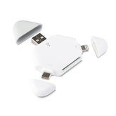 LCOP 5 in 1 Triangle Mobile Phone Computer Card Reader OTG Card Reader, 5 in 1 OTG Card Reader