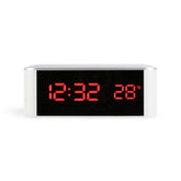 Home LED Mirror Multifunction Electronic Clock Mirror Clock Household Thermometer, Red Word, White Word, Blue Word