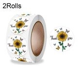 2 Rolls Animal Decoration Envelope Sealing Sticker Thank You Label, 2.5cm
