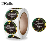 2 Rolls Sealing Sticker With Flower Crafts Decoration Label, 2.5cm/1inch