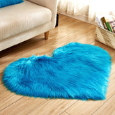 Love Heart Rugs Artificial Wool Sheepskin Hairy Carpet Faux Floor Mat Fur Plain Fluffy Soft Area Rug Tapetes, 50*60cm