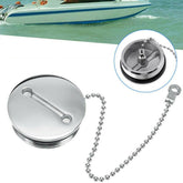 38mm Stainless Steel Boat Deck Fill Filler Replacement Cap + Chain Boat Replacement Accessories, Cap + Chain