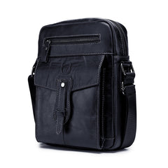 BUFF CAPTAIN 053 Men Leather Shoulder Messenger Bag First-Layer Cowhide Large Capacity Briefcase, Specification:, Large (Yellow Brown), Small (Yellow Brown), Large (Black), Small (Black), Large (Dark Brown), Small (Dark Brown)