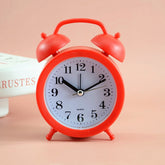 2 PCS Student Bed Small Alarm Clock Desk Alarm Clock, Red, Blue, Beige, Pink