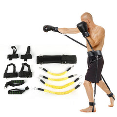 Bounce Trainer Fitness Resistance Band Boxing Suit Latex Tube Tension Rope Leg Waist Trainer, 60 Pounds, 80 Pounds, 100 Pounds