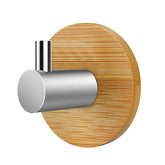Bamboo Hook Bathroom Kitchen Towel Coat Hook Stainless Steel Door Sticky Hook, Door Sticky Single Hook