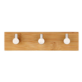 Stainless Steel Bamboo Wood Three Row Hook Kitchen Bathroom Door Adhesive Hook, Door Sticky Three Hook