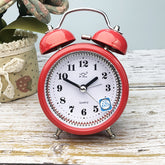 3 Inch Metal Bell Alarm Clock With Night Light Student Bedside Fashion Clock, Red, Green, Blue, Pink, Orange
