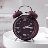 3304T Bedroom Bedside Multifunctional Bell Metal Alarm Clock With Night Light, Wine Red, Navy Blue, Pink, White, Black