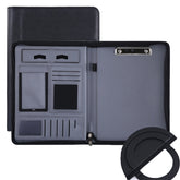 KC601 A4 Multifunctional Portable Folder Business Zipper Bag Leather Folder, Style:, No Chargeable No Calculator No Memo Pad (Black), No Chargeable No Calculator No Memo Pad (Dark Blue), No Chargeable No Calculator No Memo Pad (Gray)