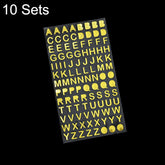 10 Sets Hand Account Alphanumeric Sticker Diary Plan DIY Sticker Set, Bronze Physical Letter, Bronze Cartoon Letter, Bronze Number, Hot Silver Physical Letter, Hot Silver Cartoon Letter, Hot Silver Number