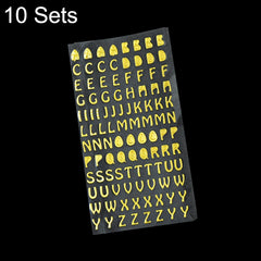10 Sets Hand Account Alphanumeric Sticker Diary Plan DIY Sticker Set, Bronze Physical Letter, Bronze Cartoon Letter, Bronze Number, Hot Silver Physical Letter, Hot Silver Cartoon Letter, Hot Silver Number