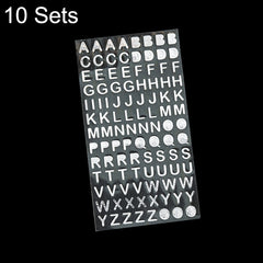 10 Sets Hand Account Alphanumeric Sticker Diary Plan DIY Sticker Set, Bronze Physical Letter, Bronze Cartoon Letter, Bronze Number, Hot Silver Physical Letter, Hot Silver Cartoon Letter, Hot Silver Number