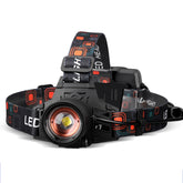 T40 P50 Lamp Beads Headlight USB Rechargeable Zoom Outdoor Strong Headlight,Specification:, Without Battery