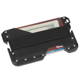 JK02 Metal Card Holder RFID Anti-Theft Leather Wallet EDC Multifunctional Stainless Steel Aluminum Alloy Card Holder, Black, Black+ Khaki +Black, Black+Black + Orange, Black + Khaki + Orange, Silver + Black + Black, Silver + Khaki + Black