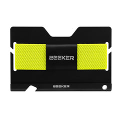 ZEEKER JK03 Aluminum Alloy Card Holder Multi-Function Elastic Band Women And Men Wallet Metal Business Card Holder, Red, Yellow, Green, Blue, Purple, Black, Light Coffee, Dark Coffee