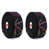 1 Pair WEST BIKING YP0804059 Road Bike Color Line Bar Belt PU Non-Slip Riding Bar Belt, Black Color, Silver Color, Red Black, White Color, Pure Black, Blue Black