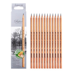 12pcs /Box Marco 7001 Sketch Pencil Children Original Wooden Word Learning Stationery Art Calligraphy Drawing Pencil, HB, 2B, 2H, B, 3B, 4B, 5B, 6B, 7B, 8B, 9B