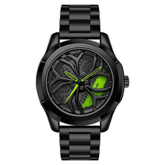 SANDA P1065 Wheel Series Casual Steel Band Quartz Watch For Men, For Men Silver Red, For Men Blue Green, For Men Black Green, For Men Silver Green, For Men Blue Red, For Men Black Red