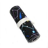 Night Sky Sketch Color Pencil Bag Students Large-Capacity Canvas Pen Curtain Roll Pen Bag, 12 Holes, 24 Holes, 48 Holes, 72 Holes