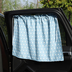 Car Curtains Cotton Car Suction Cup Sunshade Sun Protection Thermal Curtain, Cherry, Blue Flower, Bunny, Small Floral, Coffee Dot, Blue Striped Rabbit, Long Ear Rabbit, Pink Peach Heart, Pony