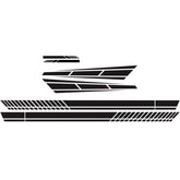 D-1037 Striped Car Sticker Car Side Door Cover Rearview Mirror Combination Sticker, D-1037