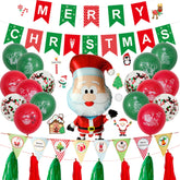 Christmas Pull Flag Aluminum Film Balloon Window Party Decoration Balloons Set, Gift, Cute Elderly