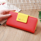 Flying Bird Two Fold Wallet Lady Long Wallet Zipper Mobile Phone Bag Large Capacity Card Holder, Red, Light Green, Orange, Pink, Rose Red, Royal Blue