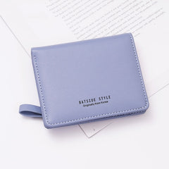 BATSIOE Short Type Ladies Wallet Small Fresh Two-Fold Student Bag Simple Multi-Card Coin Purse, Black, Blue, Pink, Gray, Green, Lotus Pink