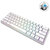 LEAVEN K28 61 Keys Gaming Office Computer RGB Wireless Bluetooth + Wired Dual Mode Mechanical Keyboard, Cabel Length:1.5m, Green Axis (White), Green Axis (Blue), Green Axis (Pink), Red Axis (White), Red Axis (Blue), Red Axis (Pink), Tea Axis (White)