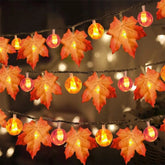 Maple Pumpkin Lantern String Lights Halloween Thanksgiving Garden Party Room Decoration Lights, 1.5m 10 LEDs, 3m 20 LEDs, 6m 40 LEDs