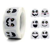 Halloween Ghost Emoticon Stickers Children Gift Decoration Food Sealing Stickers, 25x25mm