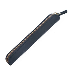 Retro Simple Leather Stylus Leather Zipper Pen Protection Case Crazy Horse Skin Mini Pen Case, Black, Yellow Brown, Wine Red, Coffee, Ink Green, Blue, Purple, Deep Brown