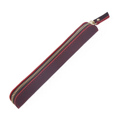 Retro Simple Leather Stylus Leather Zipper Pen Protection Case Crazy Horse Skin Mini Pen Case, Black, Yellow Brown, Wine Red, Coffee, Ink Green, Blue, Purple, Deep Brown