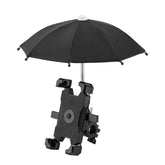 CYCLINGBOX Bicycle Mobile Phone Bracket With Parasol Rider Mobile Phone Frame, Style:, Handlebar Installation (Black), Handlebar Installation (Red), Handlebar Installation (Yellow), Handlebar Installation (Bue), Rearview Mirror Installation (Black)