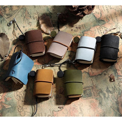 Ultra-Small Mini TN Hand Account Book Leather Notebook Portable Travel Diary, Crazy Horse Skin Black, Crazy Horse Skin Brown, Crazy Horse Skin Coffee, Crazy Horse Skin Ink Green, Crazy Horse Skin Wine Red, Crazy Horse Skin Blue, Crazy Horse Skin Purple...