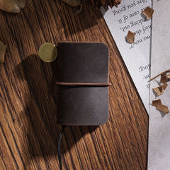 Ultra-Small Mini TN Hand Account Book Leather Notebook Portable Travel Diary, Crazy Horse Skin Black, Crazy Horse Skin Brown, Crazy Horse Skin Coffee, Crazy Horse Skin Ink Green, Crazy Horse Skin Wine Red, Crazy Horse Skin Blue, Crazy Horse Skin Purple...