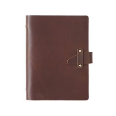 A5 Cowhide Retro Loose-Leaf Notebook Diary Office Business Simple Notepad Crazy Horse Leather Handbook, Brown, Ink Green, Blue, Black, Coffee, Wine Red, Purple
