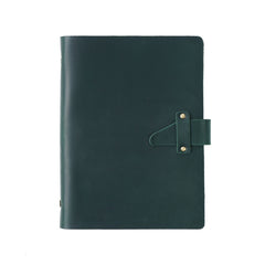 A5 Cowhide Retro Loose-Leaf Notebook Diary Office Business Simple Notepad Crazy Horse Leather Handbook, Brown, Ink Green, Blue, Black, Coffee, Wine Red, Purple