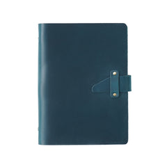 A5 Cowhide Retro Loose-Leaf Notebook Diary Office Business Simple Notepad Crazy Horse Leather Handbook, Brown, Ink Green, Blue, Black, Coffee, Wine Red, Purple
